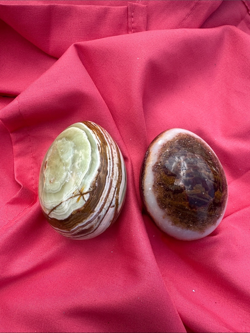 Polished Decorative Stone Eggs – Green and Brown